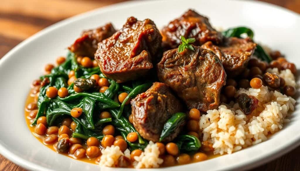 healthy lamb lentil dish