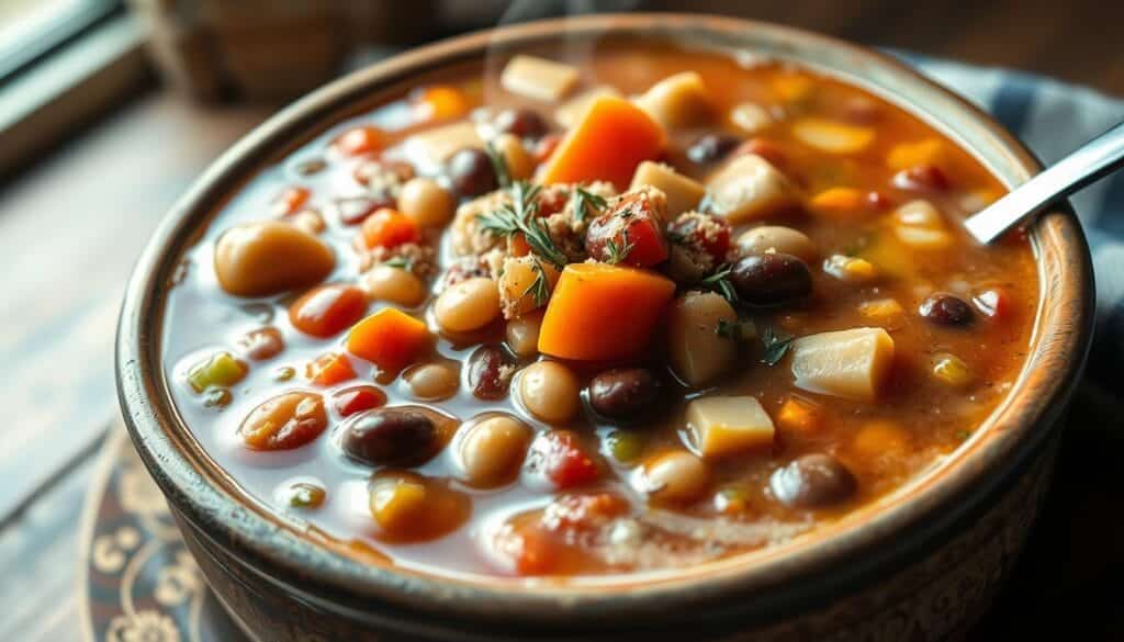 hearty slow cooker bean soup