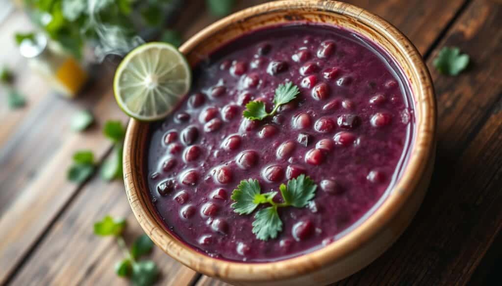 purple black bean soup recipe​